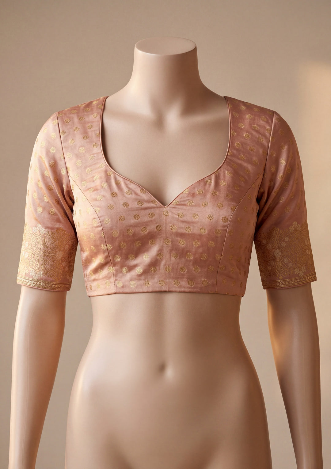 Peach Art Silk Kanjivaram Jaal Saree With Matching Blouse Piece