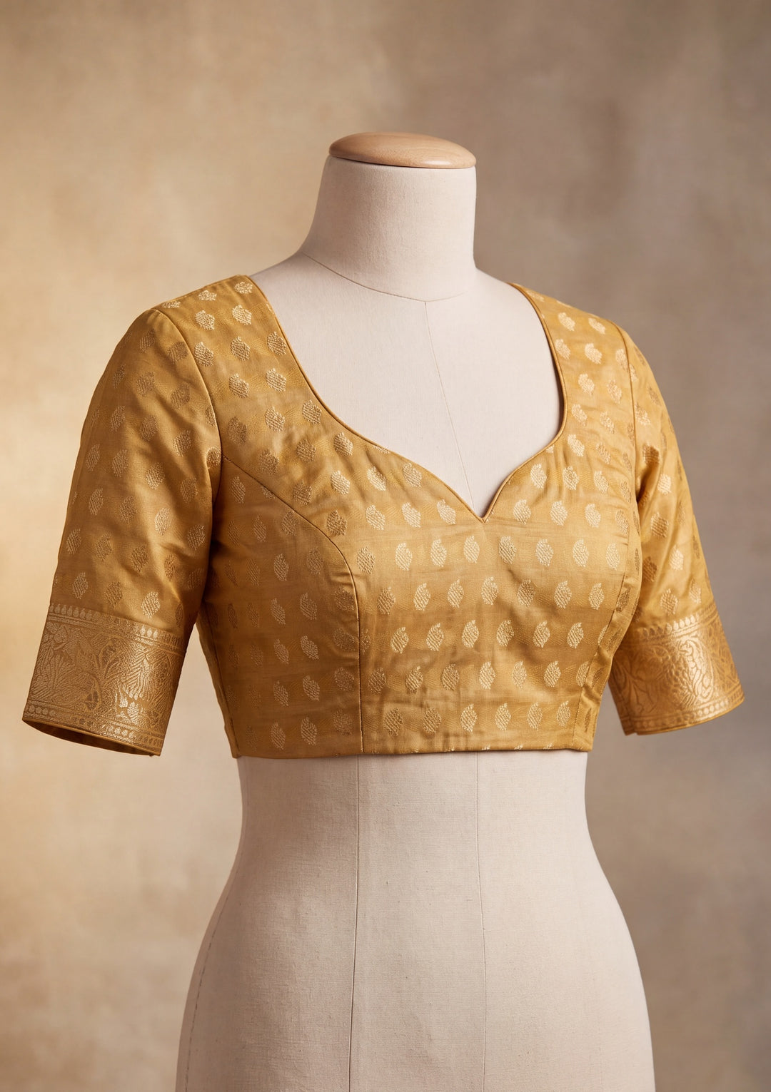 Gold Art Silk Kanjivaram Jaal Saree With Matching Blouse Piece