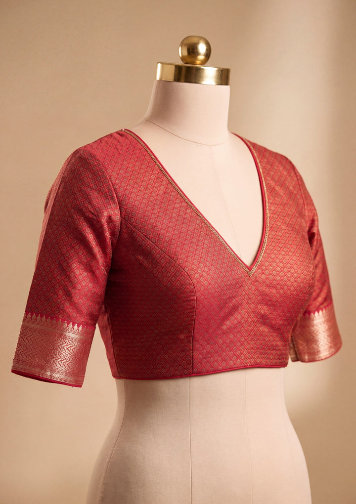 Off White Art Silk Jaal Saree With Matching Blouse Piece