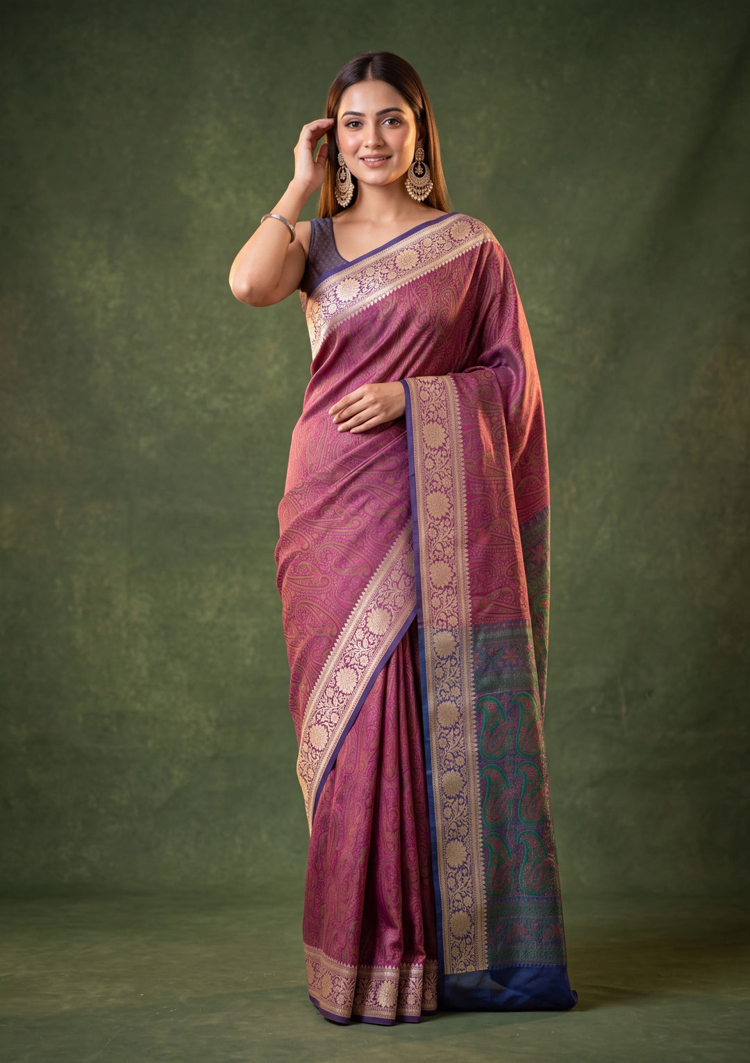Wine Art Silk Jaal Saree With Matching Blouse Piece