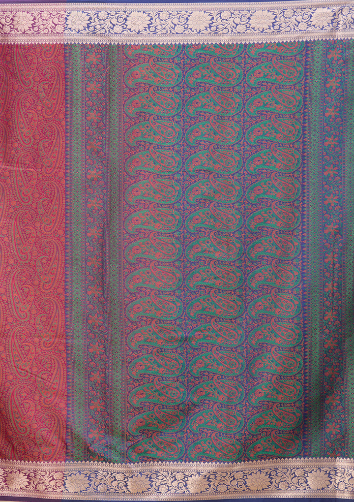 Wine Art Silk Jaal Saree With Matching Blouse Piece