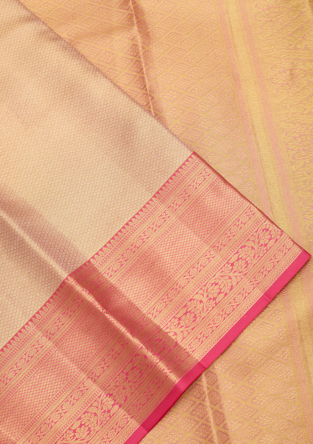 Peach Dharmavaram Tissue Silk Saree