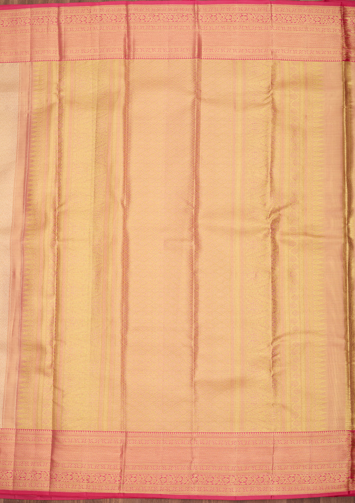 Peach Dharmavaram Tissue Silk Saree