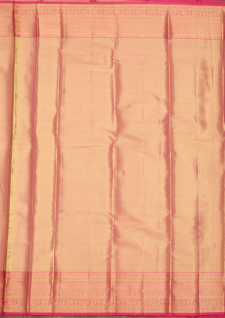Peach Dharmavaram Tissue Silk Saree