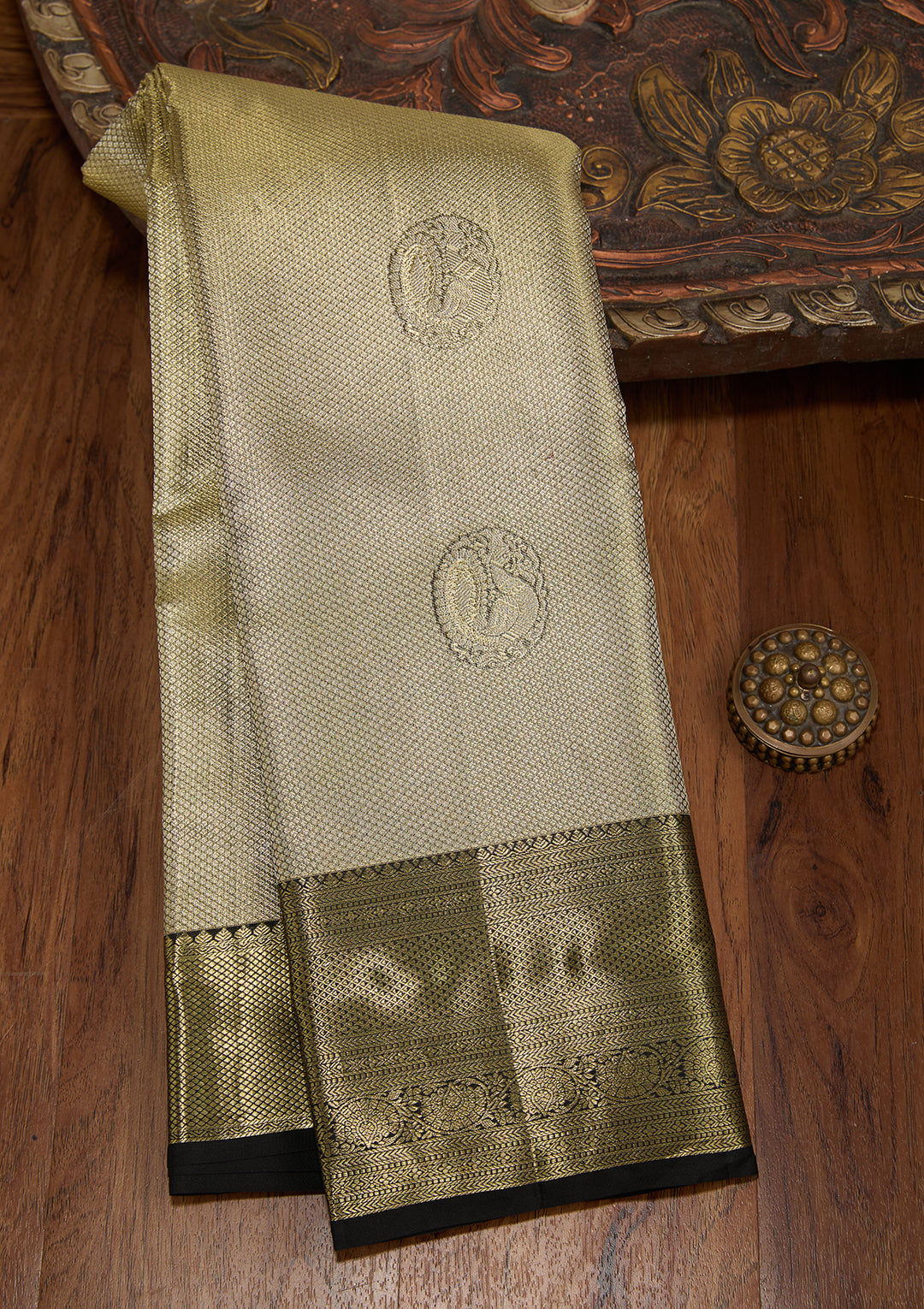 Gold Dharmavaram Tissue Silk Saree