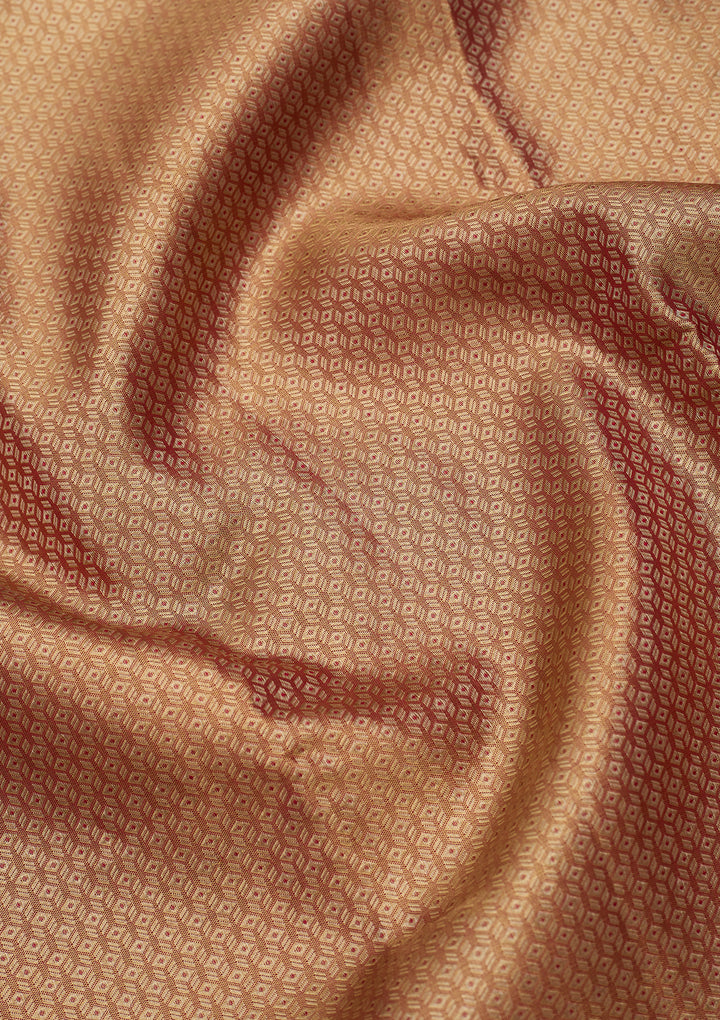 Peach Dharmavaram Tissue Silk Saree
