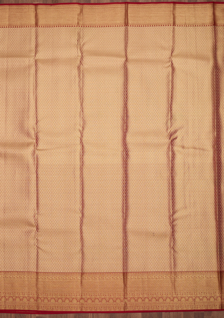 Peach Dharmavaram Tissue Silk Saree