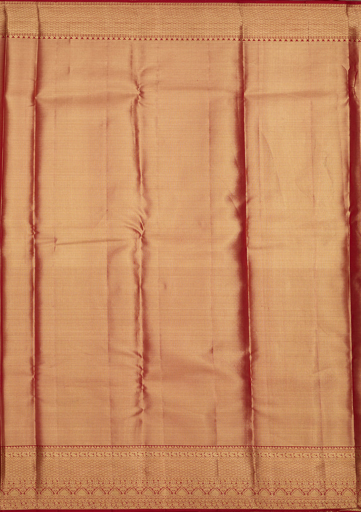 Peach Dharmavaram Tissue Silk Saree