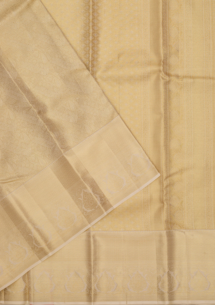 Off White Dharmavaram Tissue Silk Saree