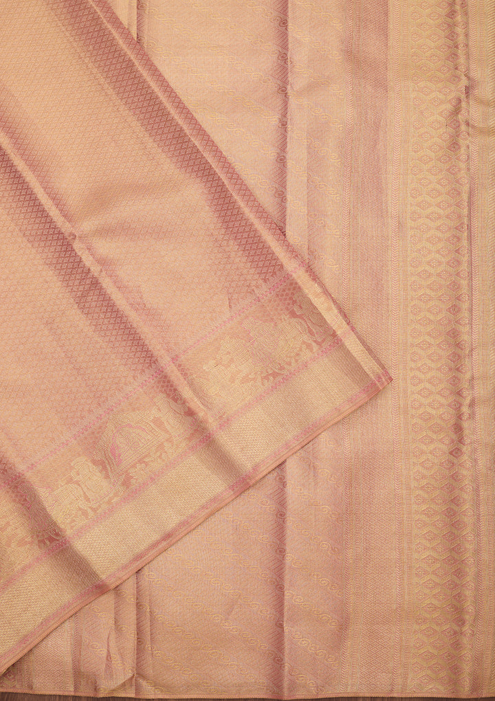 Pink Dharmavaram Tissue Silk Saree