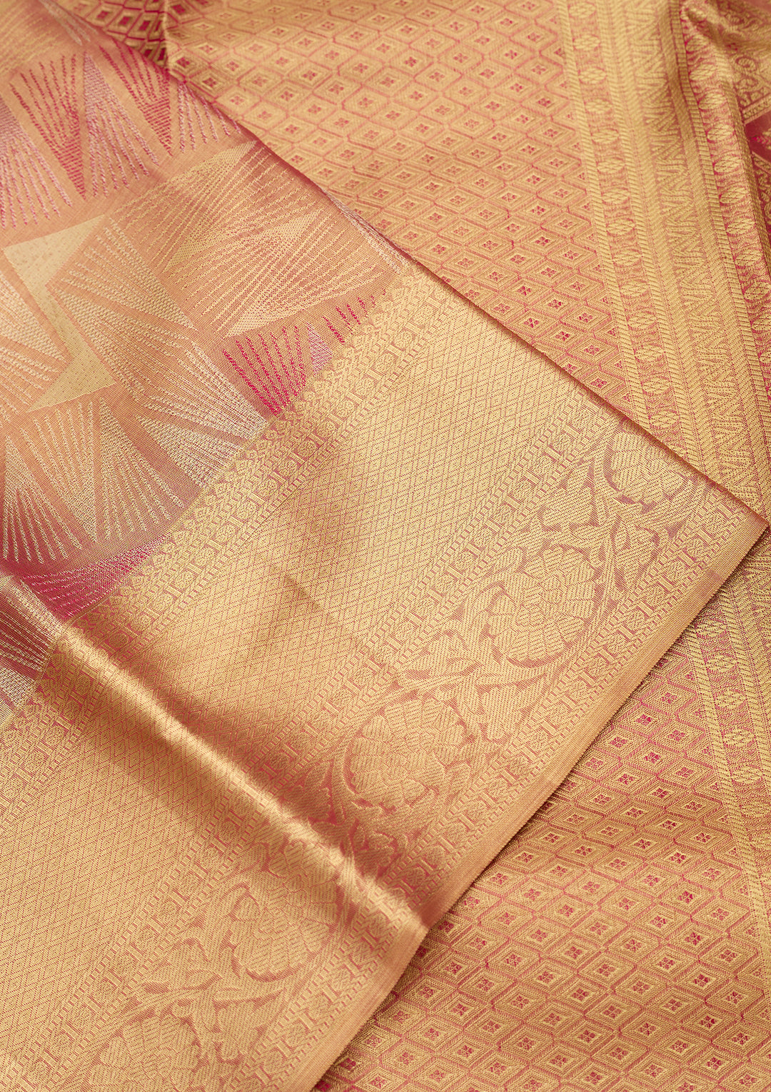 Peach Dharmavaram Tissue Silk Saree