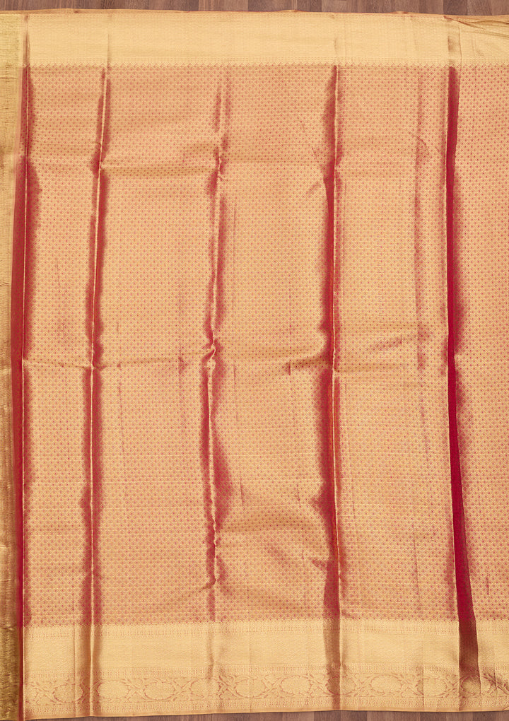Peach Dharmavaram Tissue Silk Saree
