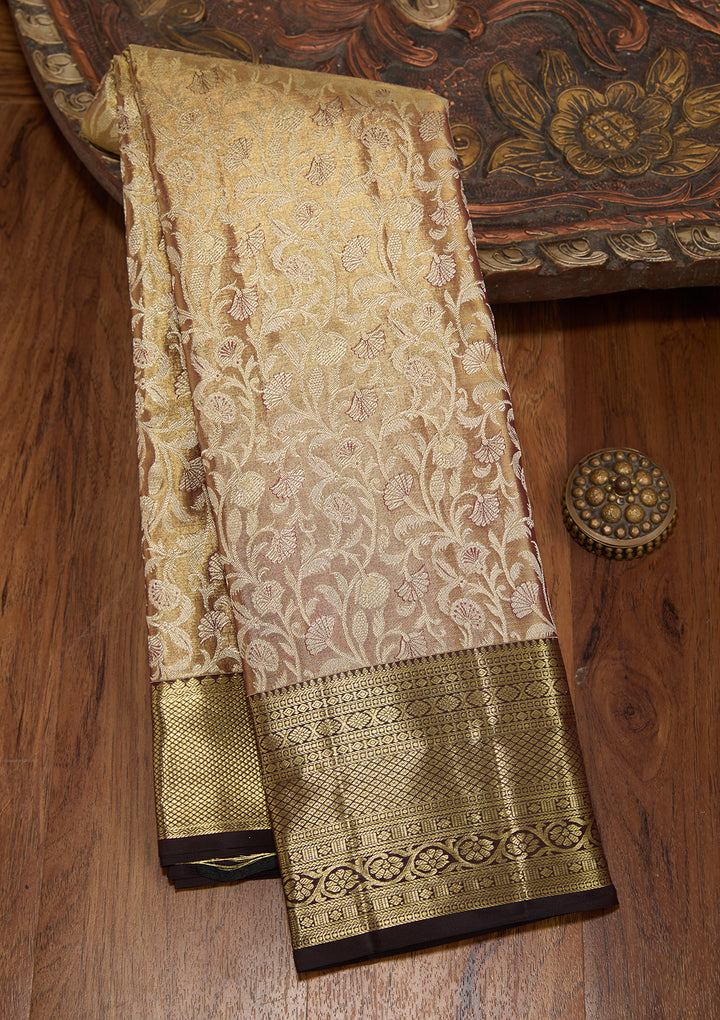 Gold Dharmavaram Tissue Silk Saree