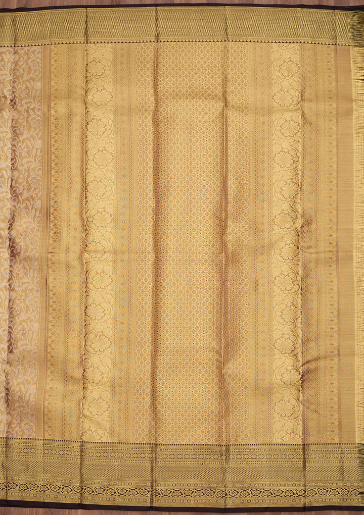 Gold Dharmavaram Tissue Silk Saree