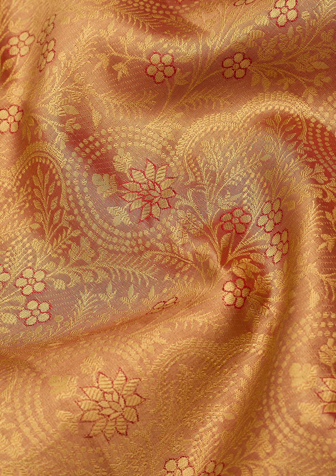 Peach Dharmavaram Tissue Silk Saree