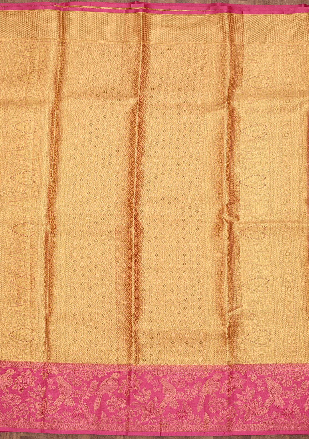 Peach Dharmavaram Tissue Silk Saree