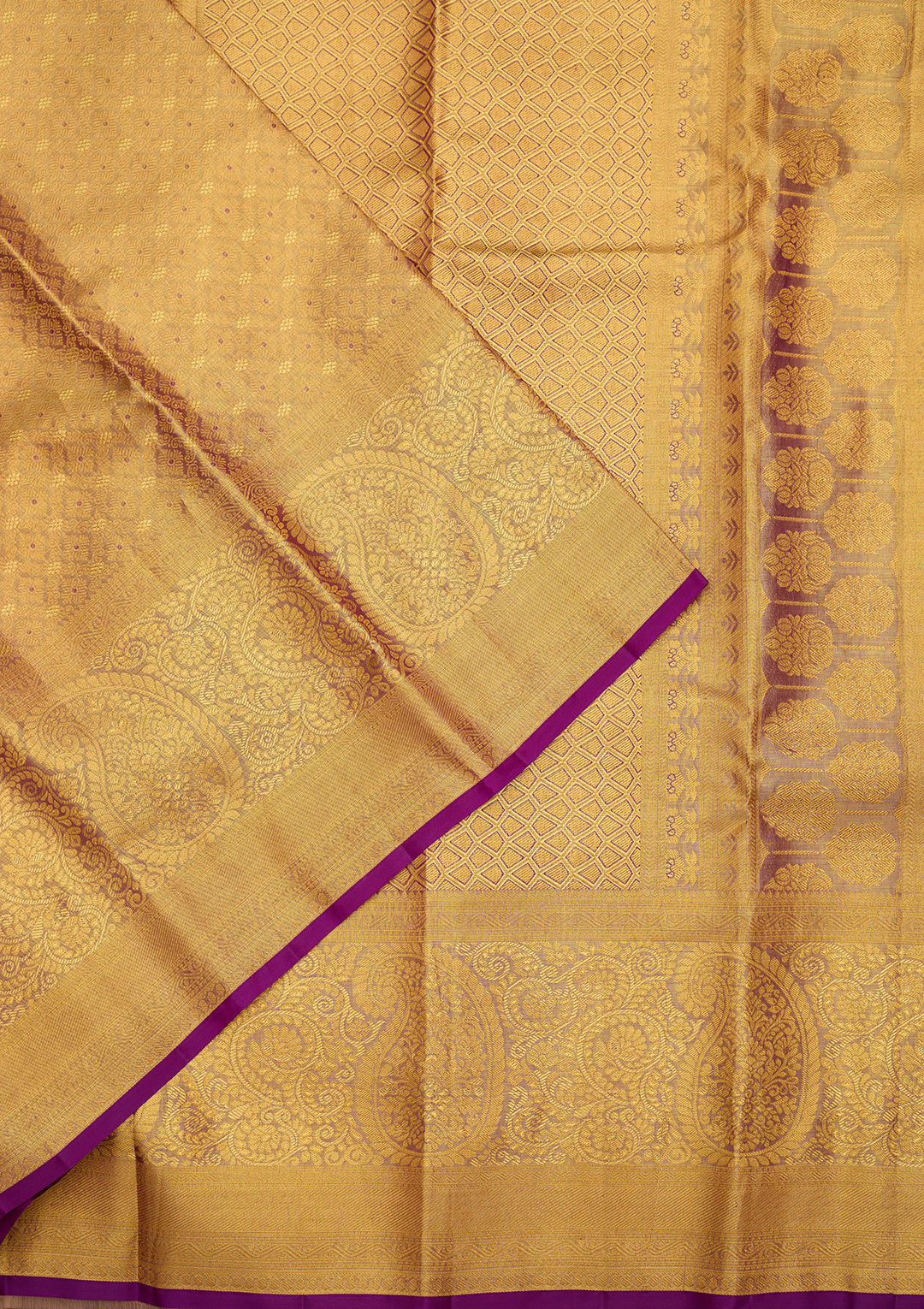 Gold Dharmavaram Tissue Silk Saree