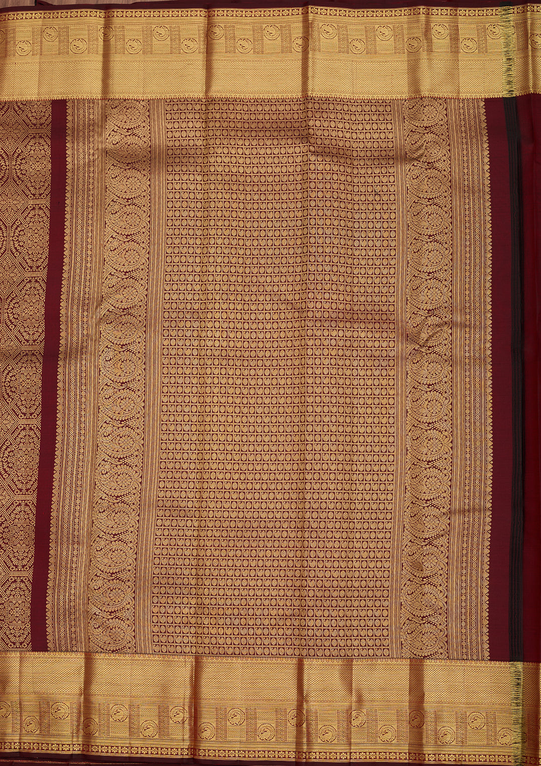 Maroon Dharmavaram Pure Silk Saree