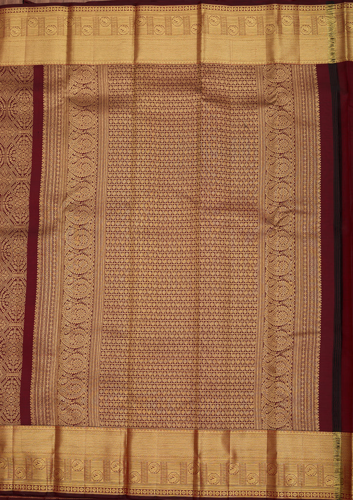 Maroon Dharmavaram Pure Silk Saree