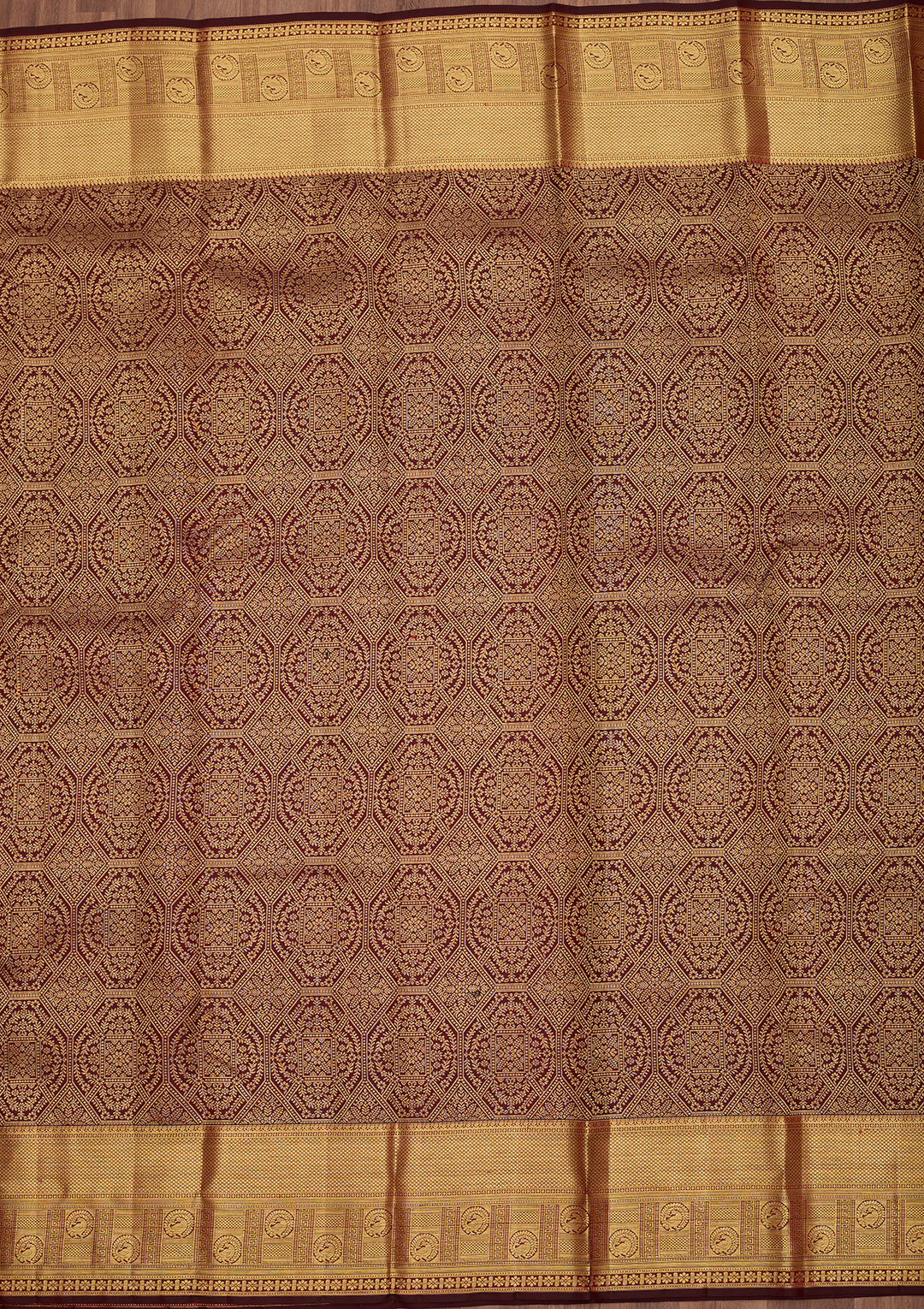 Maroon Dharmavaram Pure Silk Saree