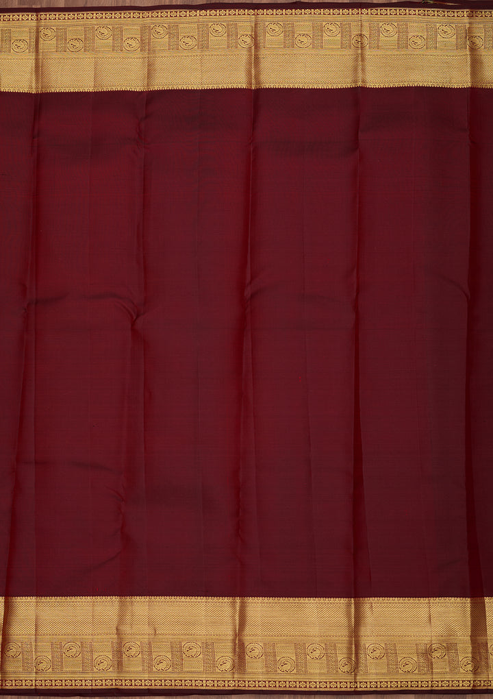 Maroon Dharmavaram Pure Silk Saree