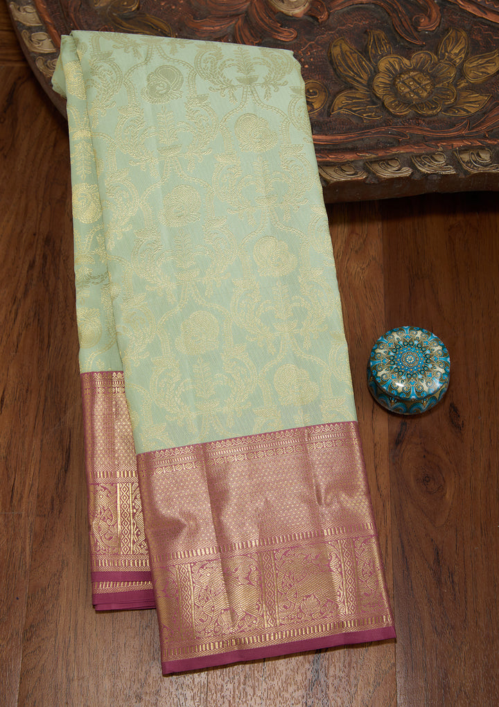 Sea Green Dharmavaram Art Silk Saree