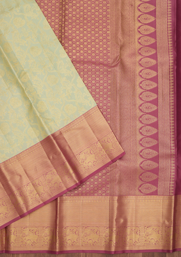 Sea Green Dharmavaram Art Silk Saree
