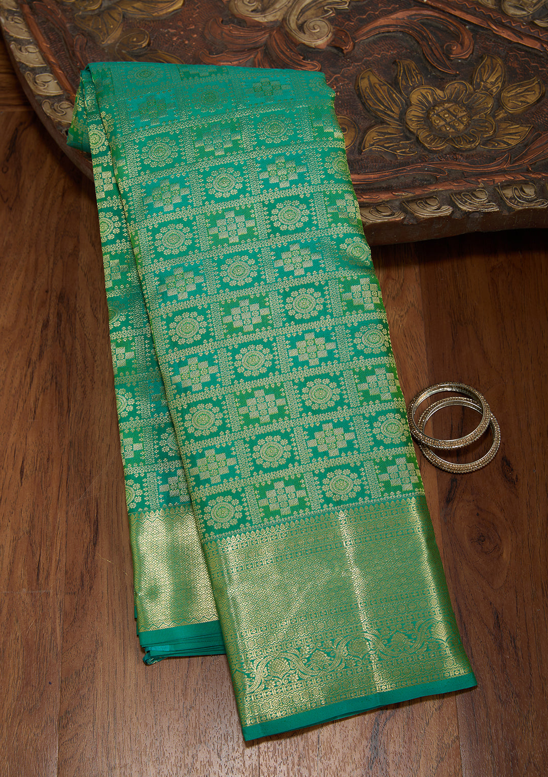 Green Dharmavaram Pure Silk Saree