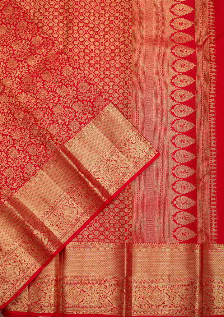 Red Dharmavaram Pure Silk Saree