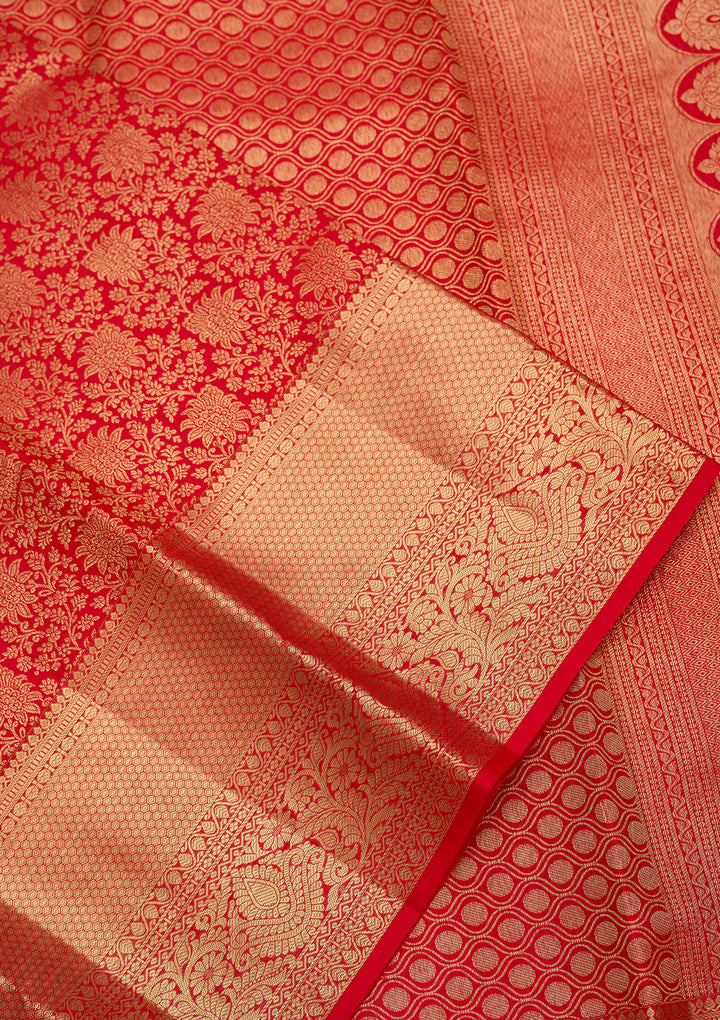 Red Dharmavaram Pure Silk Saree