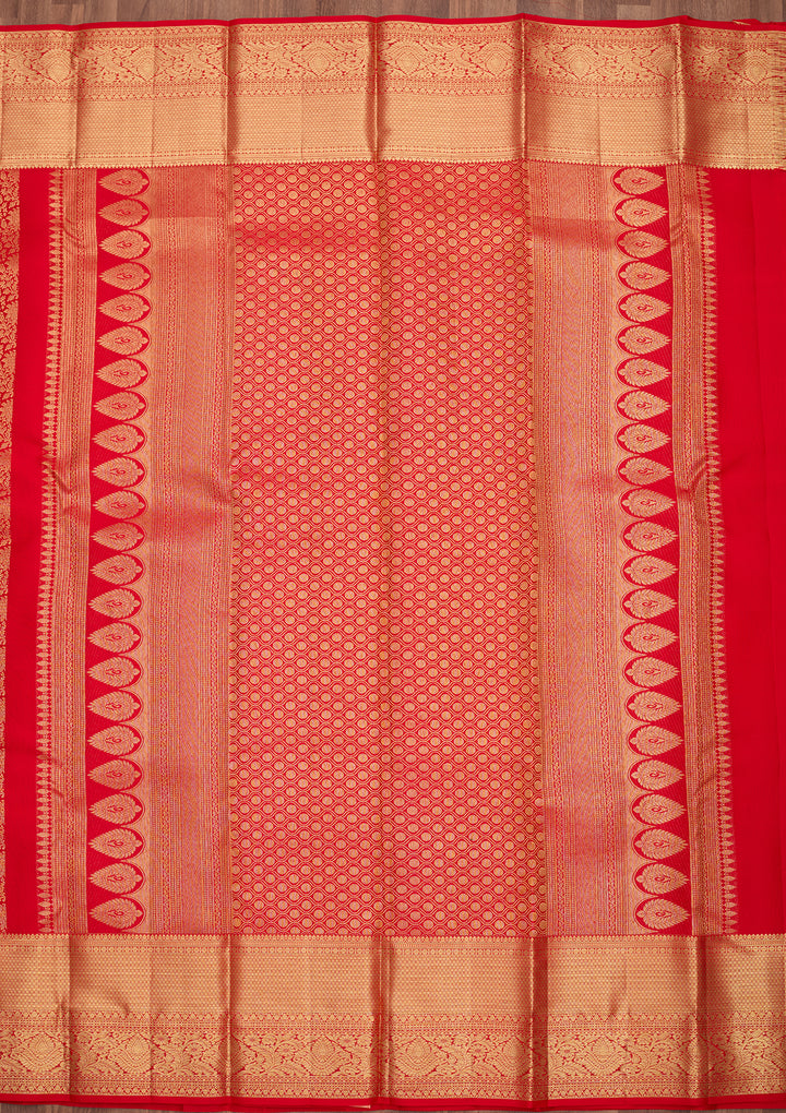 Red Dharmavaram Pure Silk Saree