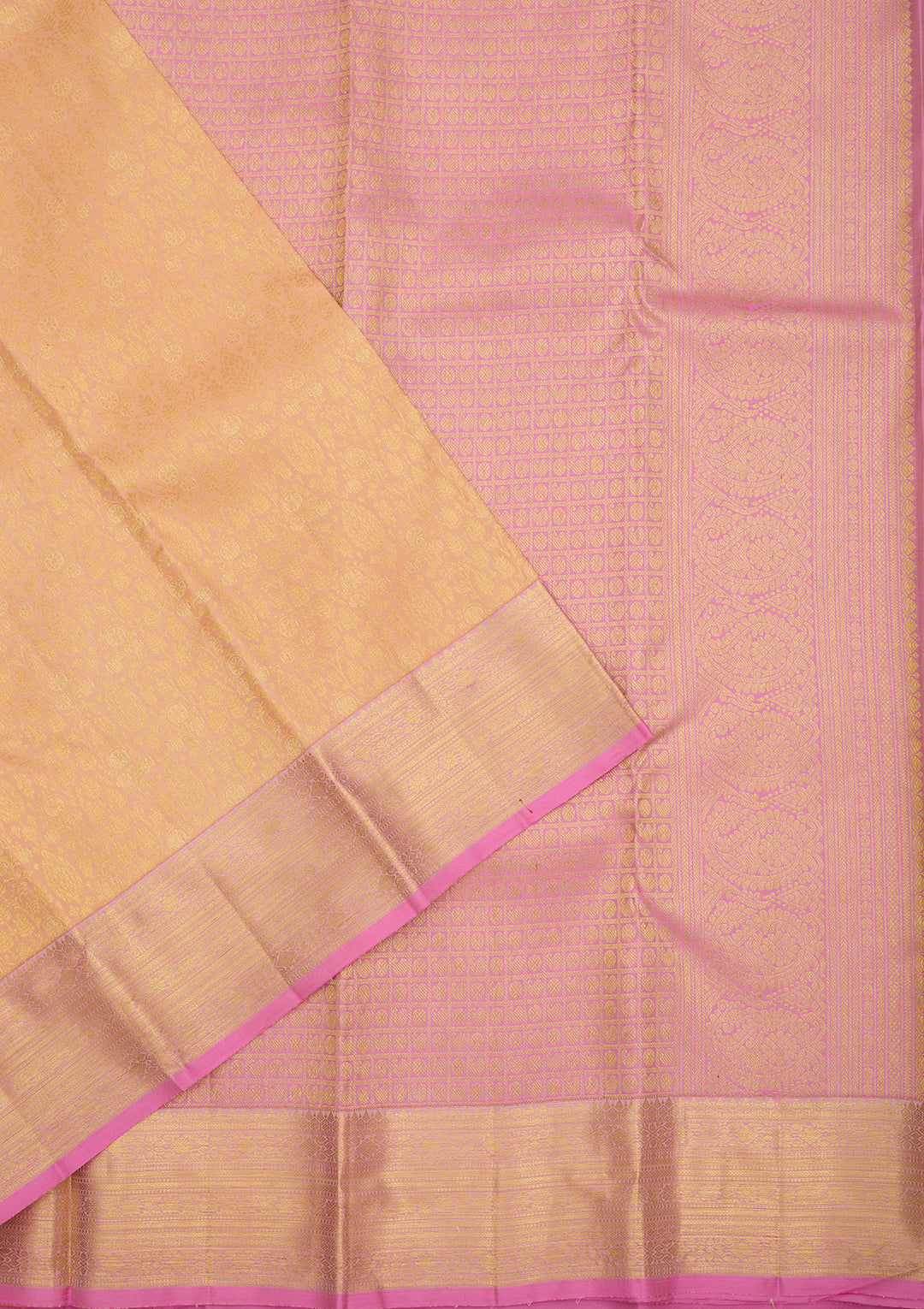 Peach Dharmavaram Art Silk Saree