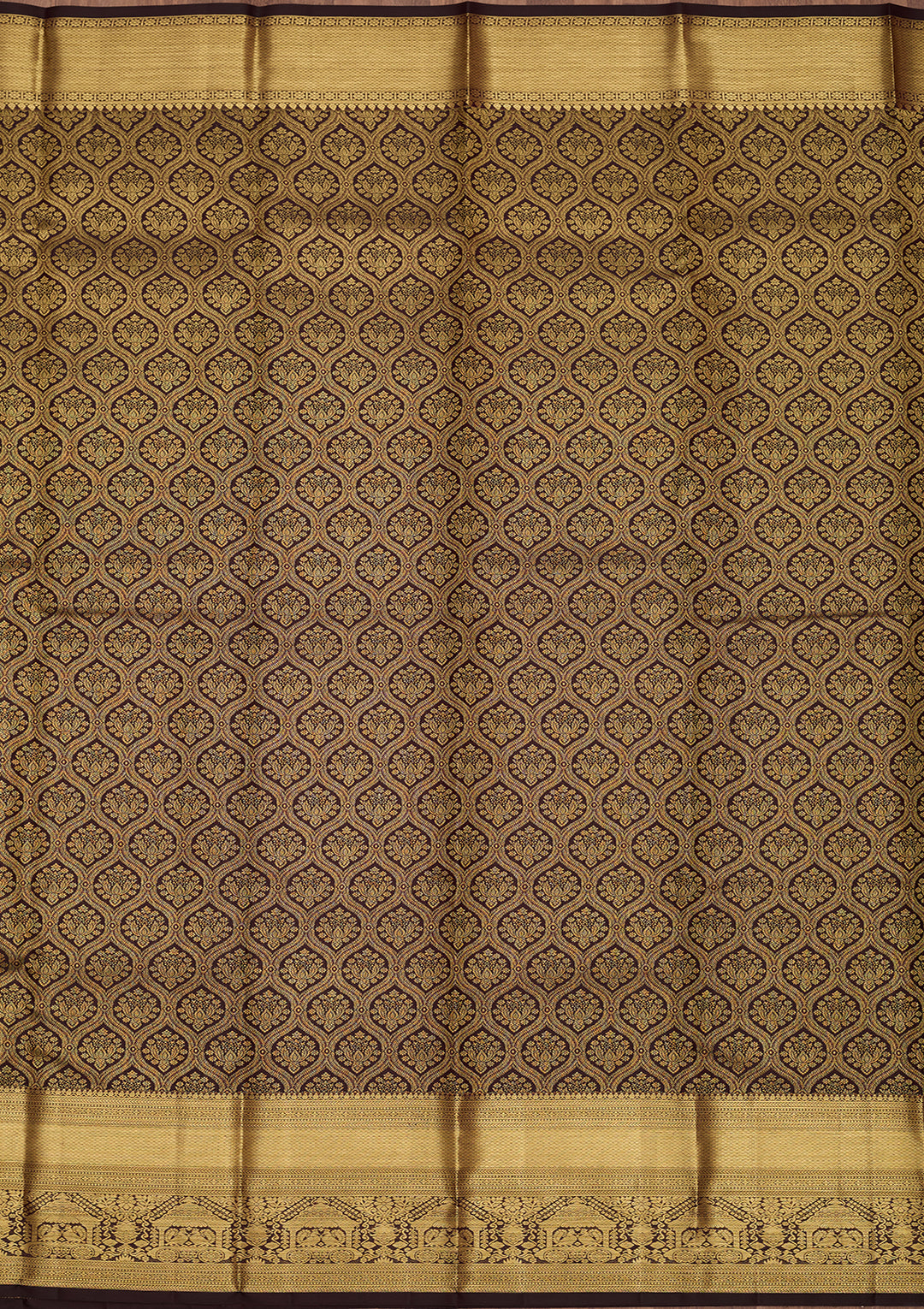 Brown Dharmavaram Pure Silk Saree