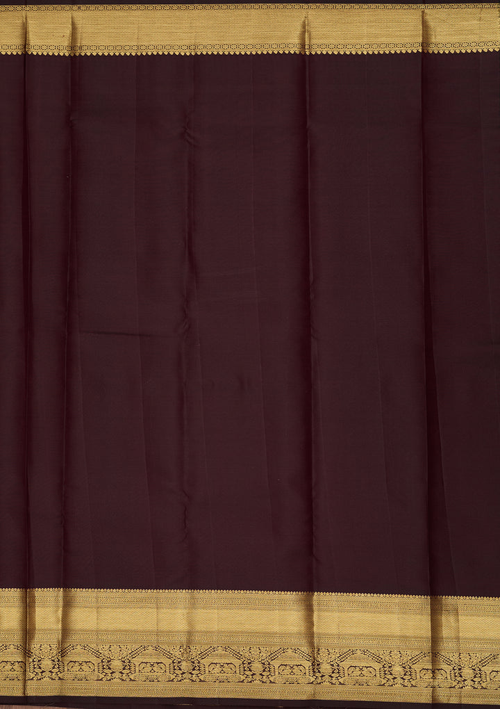 Brown Dharmavaram Pure Silk Saree