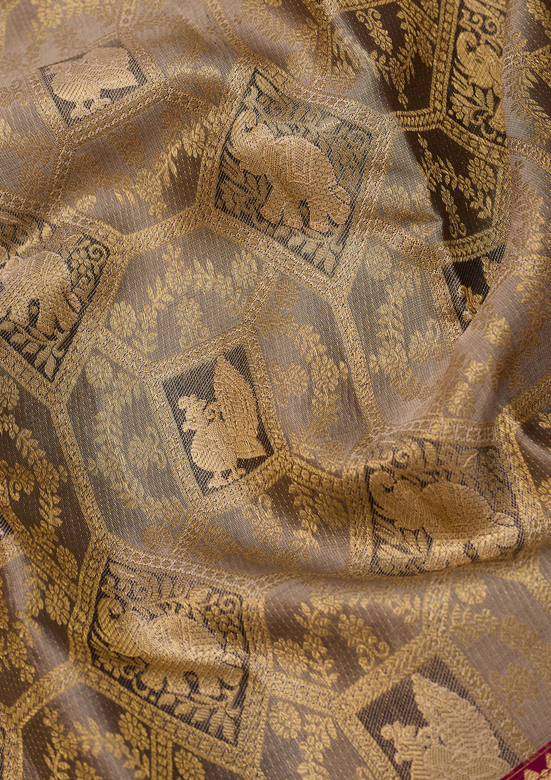 Light Grey Dharmavaram Pure Silk Saree With Matching Blouse Piece