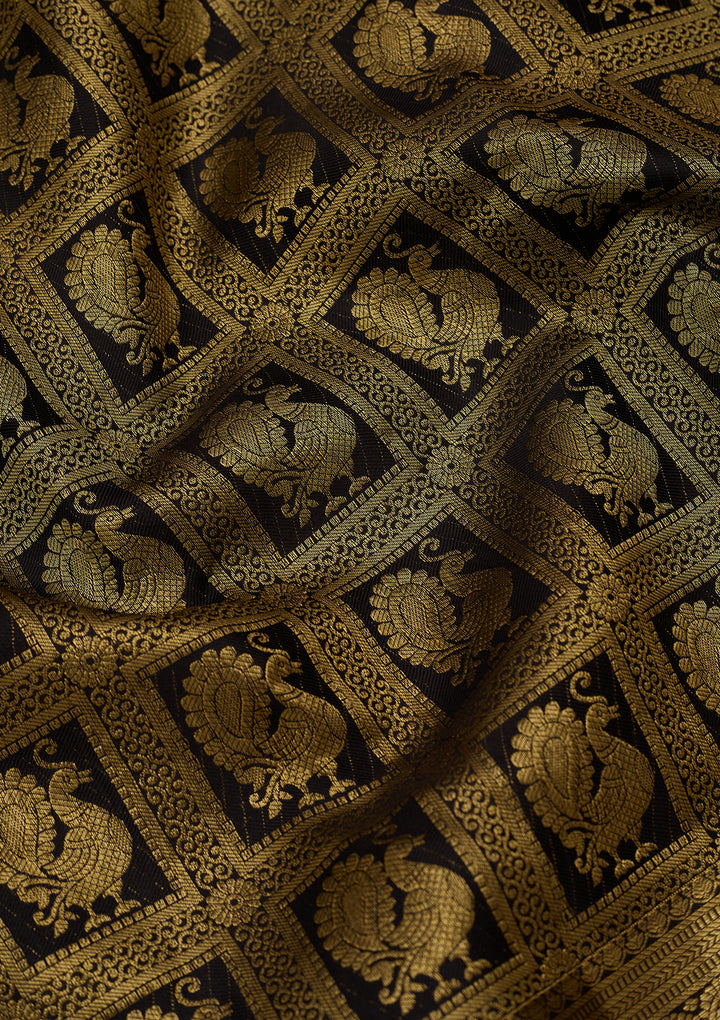 Black Dharmavaram Pure Silk Saree