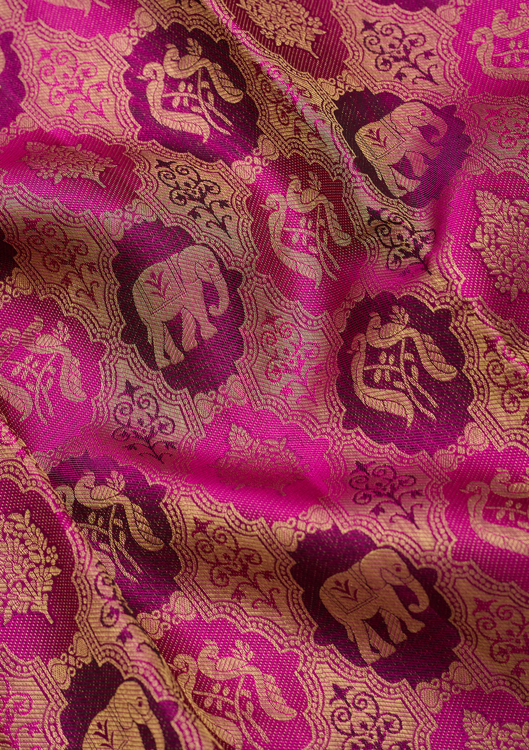 Wine Pure Silk Jaal Saree With Matching Blouse Piece