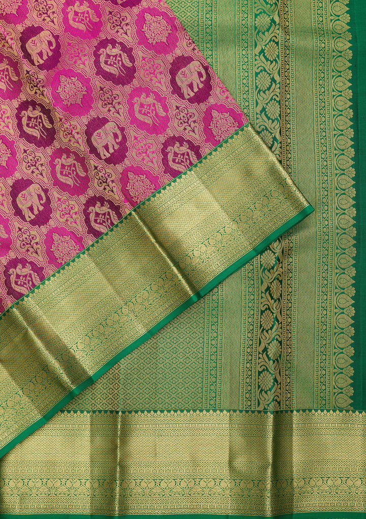 Wine Pure Silk Jaal Saree With Matching Blouse Piece