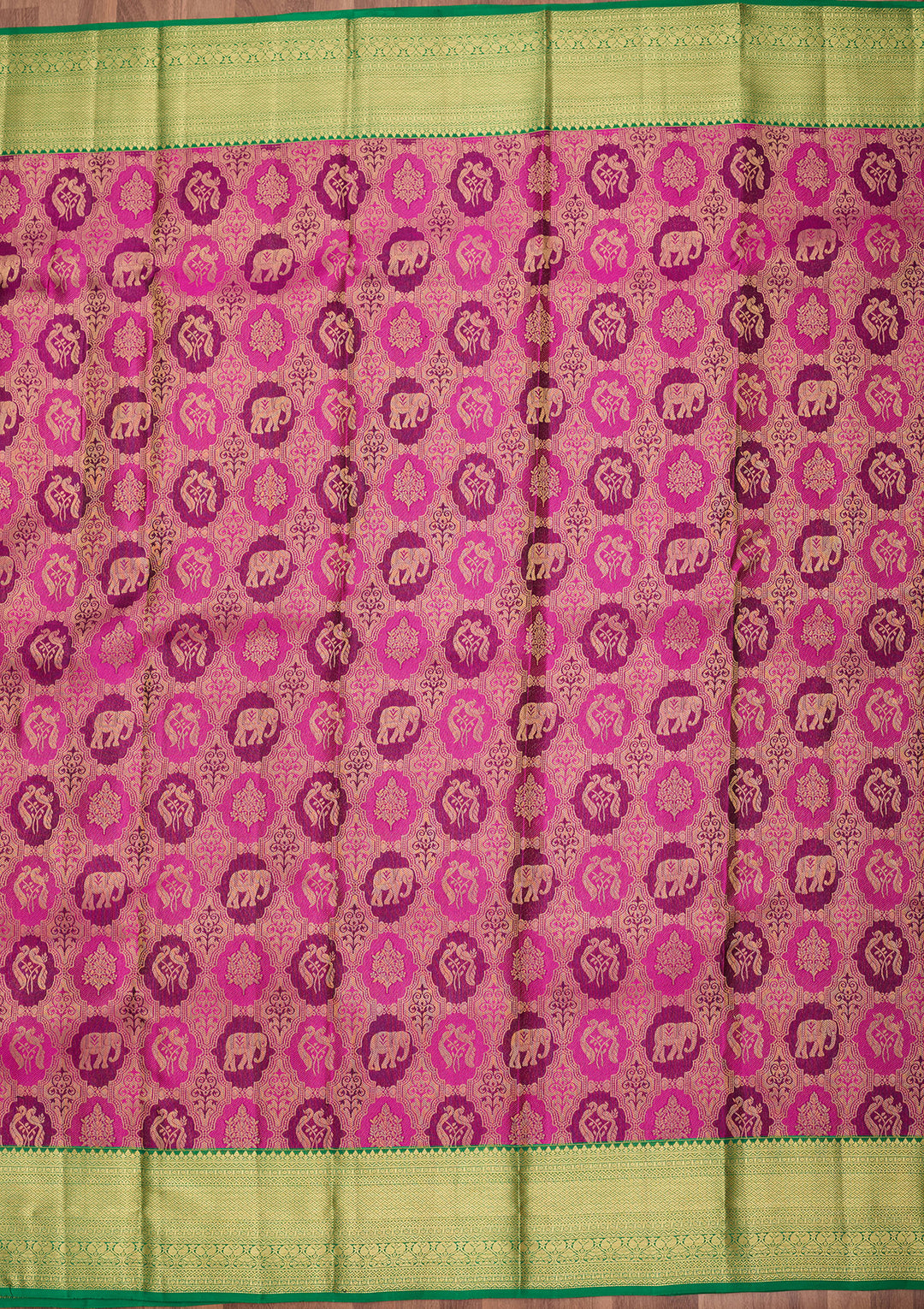 Wine Pure Silk Jaal Saree With Matching Blouse Piece