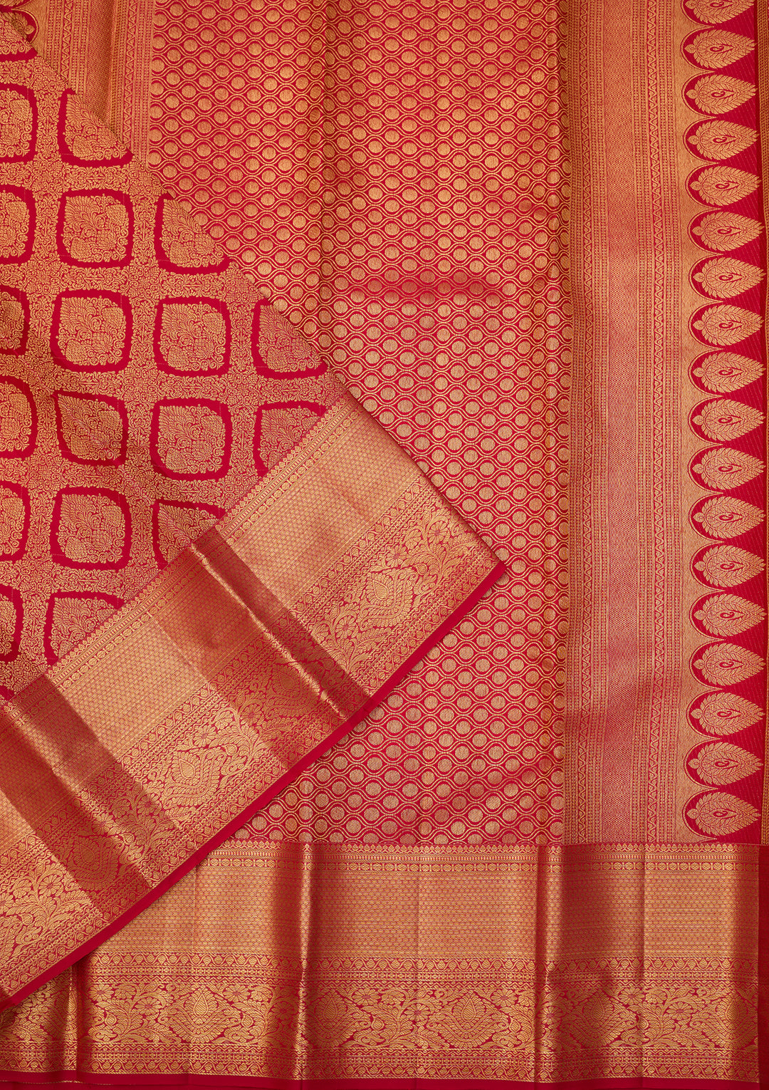 Rani Pink Dharmavaram Pure Silk Saree With Matching Blouse Piece