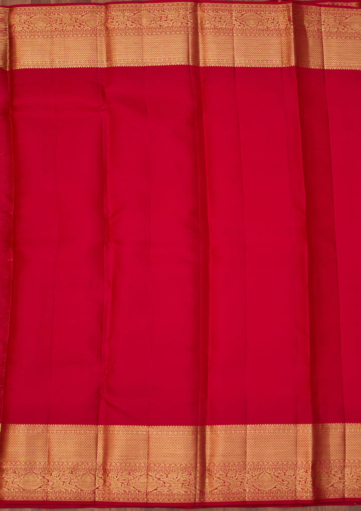 Rani Pink Dharmavaram Pure Silk Saree With Matching Blouse Piece