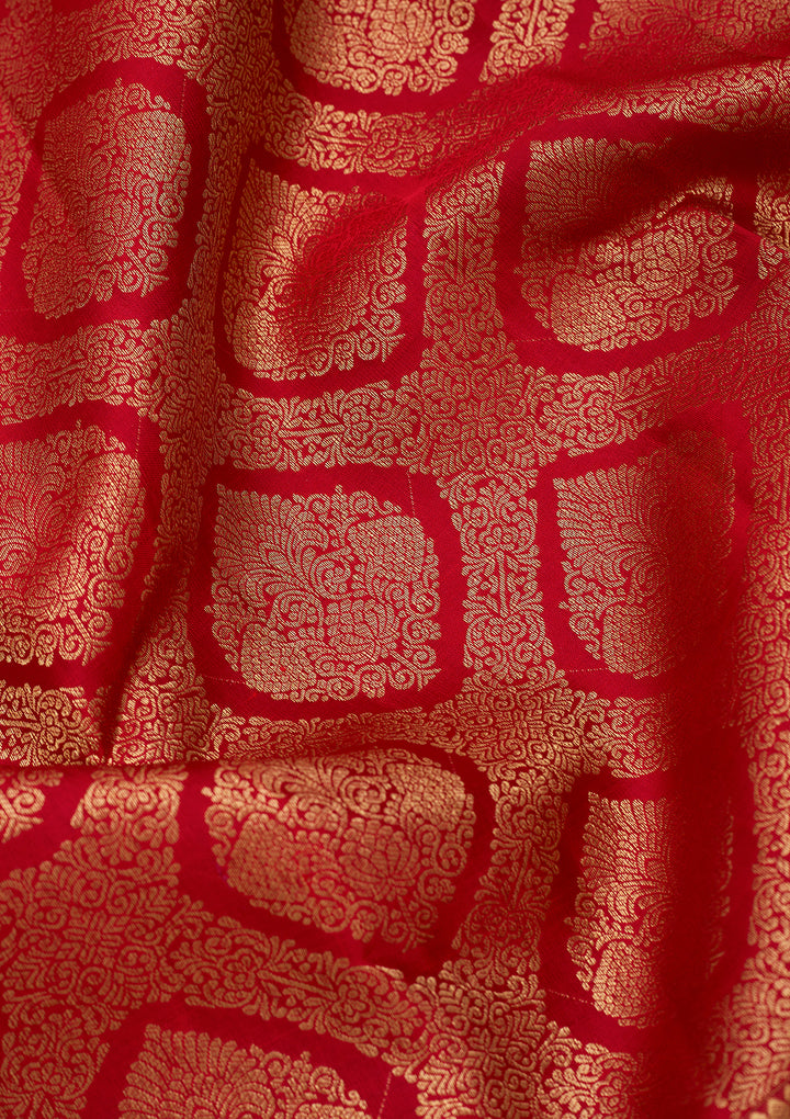 Red Dharmavaram Pure Silk Saree