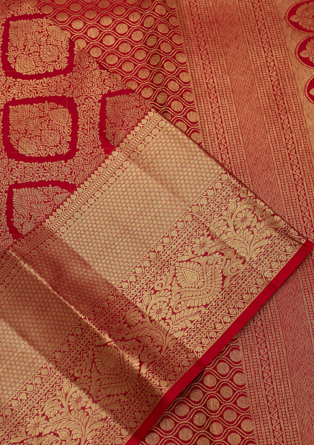 Red Dharmavaram Pure Silk Saree