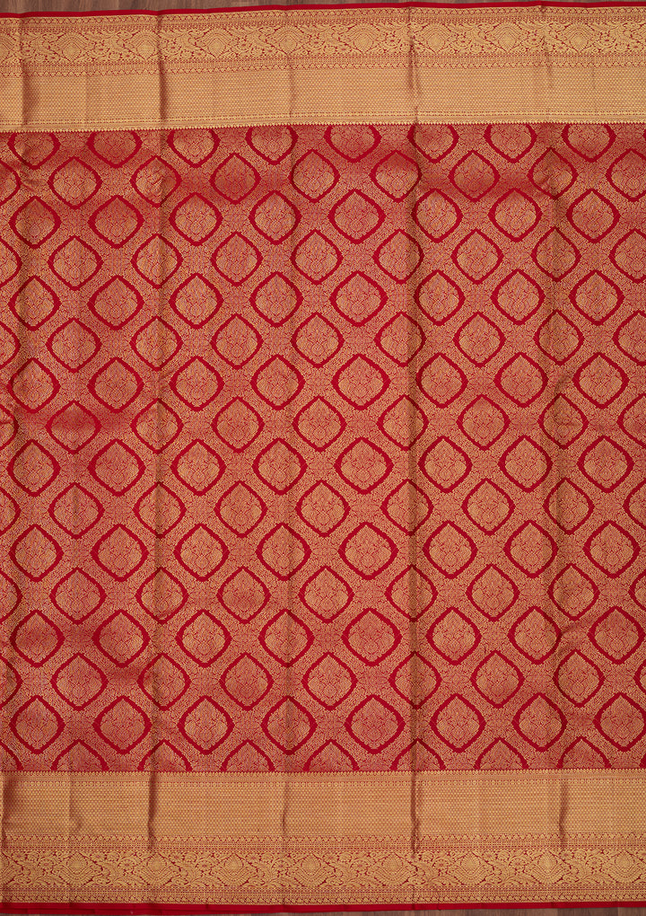 Red Dharmavaram Pure Silk Saree