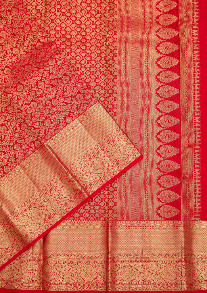 Red Dharmavaram Pure Silk Saree