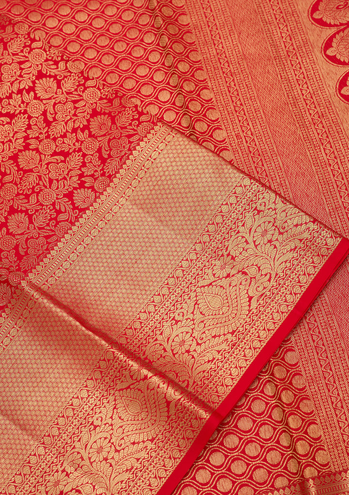 Red Dharmavaram Pure Silk Saree