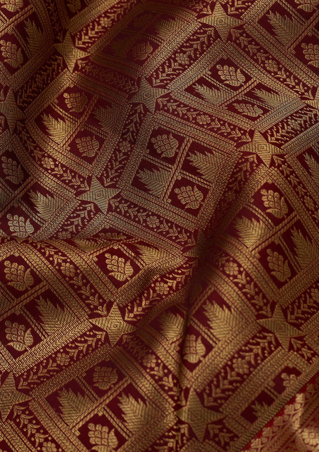 Maroon Dharmavaram Pure Silk Saree