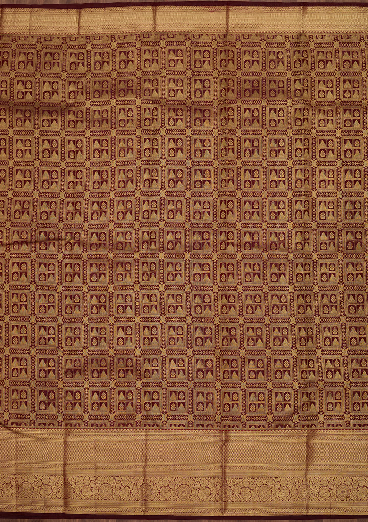 Maroon Dharmavaram Pure Silk Saree
