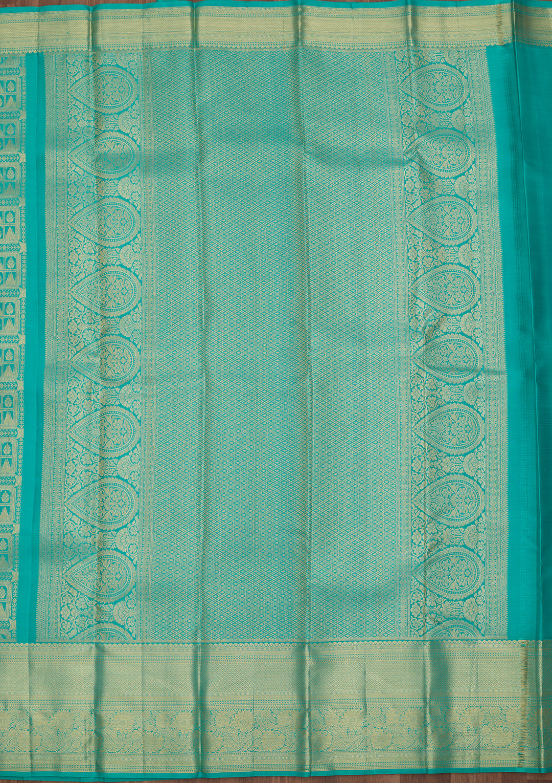 Sea Green Dharmavaram Pure Silk Saree