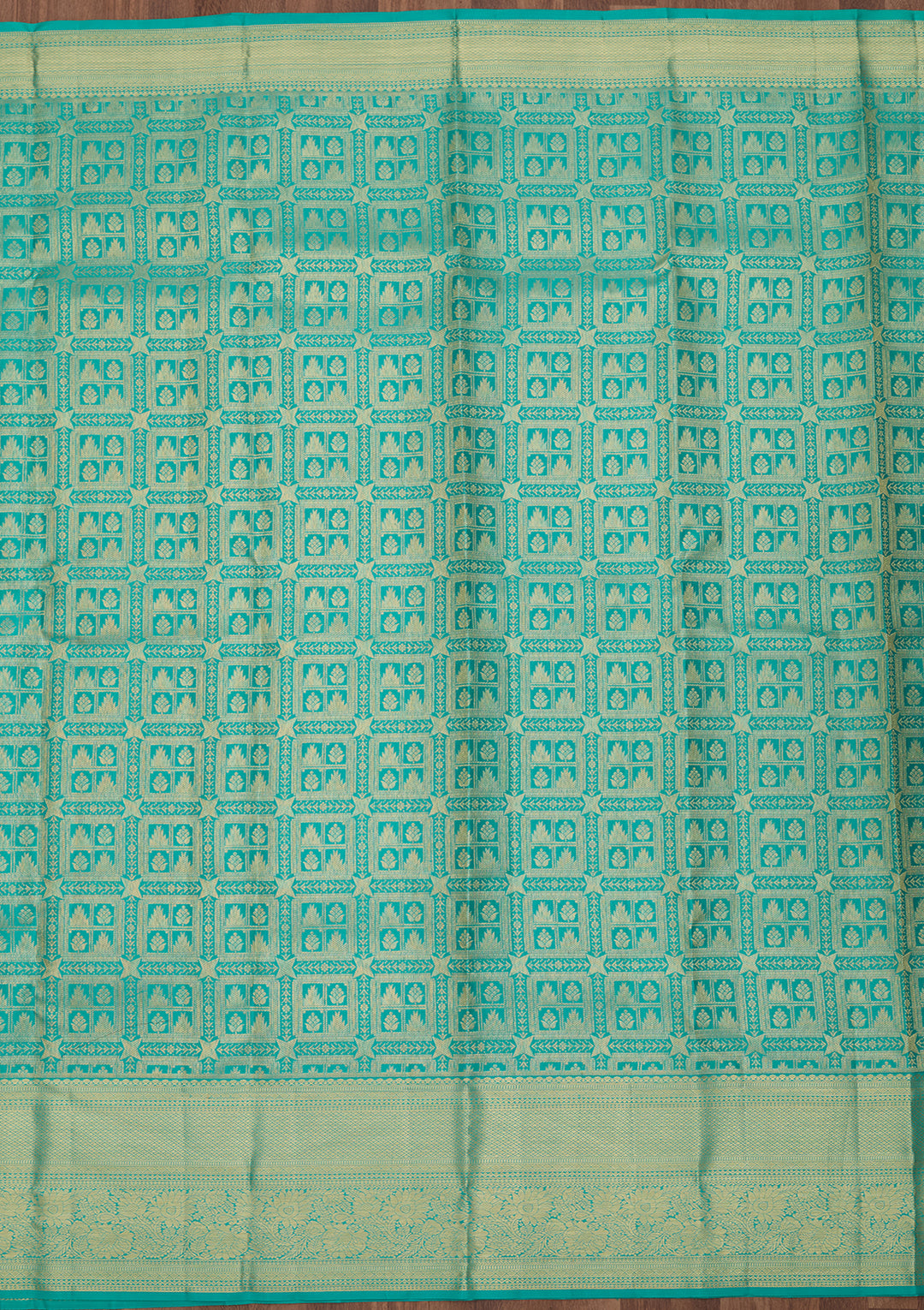 Sea Green Dharmavaram Pure Silk Saree